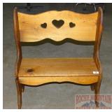 Wooden Child/Doll Bench W/ Heart Cut Out.