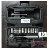 Husky 1/4" Ratchet & Socket Set in Case.