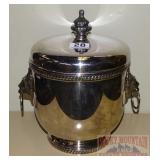 Silverplate Ice Bucket W/ Milk Glass Interior.