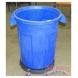 Nice Blue Trash Can W/ Rolling Base.