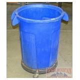 Nice Blue Trash Can W/ Rolling Base.