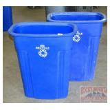 2 Blue Recycle Bins.