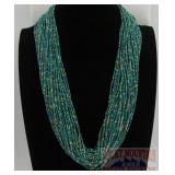 Multi-Color, Multi-Strand Beaded Necklace.