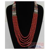 Wonderful Multi-Strand Coral Necklace.