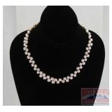 Pink Offset Pearl Strand Necklace.