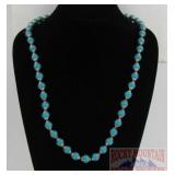 25" Hand Strung Turquoise Bead Necklace.