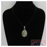 Natural Green Stone Pendant & Necklace.