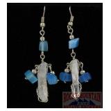 Crystal & Stone Dangle Earrings.