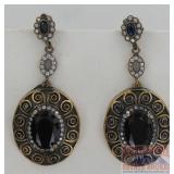 Vintage Style Sterling & CZ Earrings.