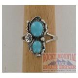 Native Am. Style Sterling & Turquoise Ring.