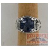 Natural Mine Cut Sapphire & Sterling Ring.