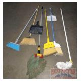 Asst. Brooms, Mops & Dust Pan.