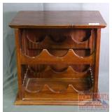 Wood Counter-Top 6 Bottle Wine Cabinet.