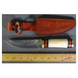 10' Damscus Blade Knife w/ Bone Handle.