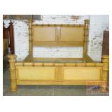 Massive King Size Oak & Rattan Bed.