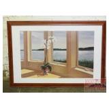 Framed Still Life Orchid Print. 28'X39'.