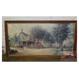 Vintage Framed Stagecoach Print. 27"X51".