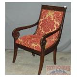 Ethan Allen Arm Chair W/ Tapestry Upholstery.