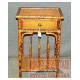 Cute Bamboo & Rattan Double Sided Accent Table.