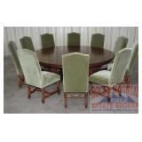 Massive Round Dining Table & 10 Chairs.