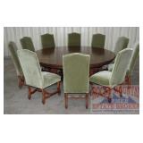 Massive Round Dining Table & 10 Chairs.