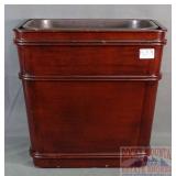 High Quality Mahogany Finish Trash Can W/ Liner.