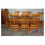 Quality Mission Style Oak Dining Set.