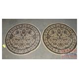 2 Isparta Collection 36' Round Accent Rugs.