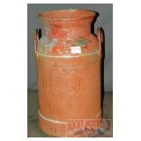 Vintage Red Cream Can.  19" high.