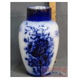 Beautiful Antique Flow Blue 10" Vase.