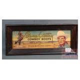 Neat Framed "Gene Autry Cowboy Boots" Ad.