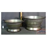 2 Heavy Graduated Galvanized Colanders.