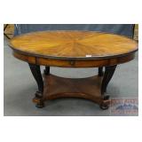 High End Oval Coffee Table W/ Inlaid Top.