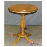 Vintage Oak Parlor Table W/ Fluted Pedestal.