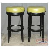 2 Modern Style, 31" Ebony Finish Bar Stools.