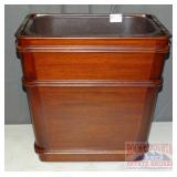 High Quality Mahogany Finish Trash Can W/ Liner.