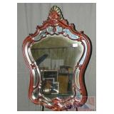 Rococo Style Carved Mahogany Wall Mirror.