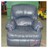 Nice Blue, Leather Look Recliner.