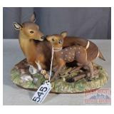 Porcelain Doe & Fawn Figurine.