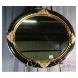 Oval Wall Mirror W/ Fancy Frame.