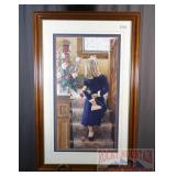 Custom Framed Little Girl on Stairs Print.