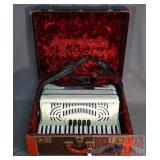 Beautiful Rondella White Accordion in Case.