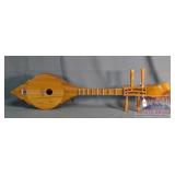 Beautiful Carved Wood 2 String Instrument.