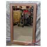 Large Wood Framed Wall Mirror.