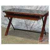 Modern Style Desk W/ Glass Top.