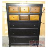 Modern Ebony Finish 5 Drawer Chest of Drawer