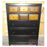 Modern Ebony Finish 5 Drawer Chest of Drawer