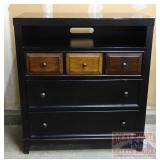 Modern Ebony Finish Chest of Drawers.