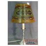 Nice Silver Finish Table Lamp W/ Shade.