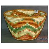 Hand Coiled Native Am. Style Basket.